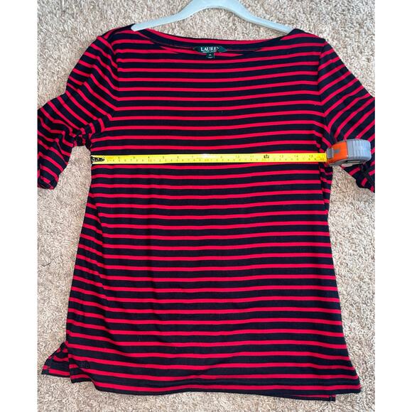 Lauren Ralph Lauren Striped Boatneck Top **. - Picture 4 of 5